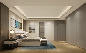 深圳宝生Midtown-现代风格-198㎡平层-卧室装修效果图