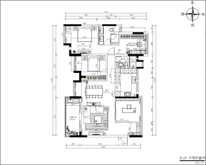 深圳香榭名苑 -现代风格-三居室-平面设计图