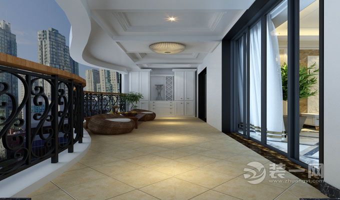海口国兴城三居室106平欧式风格走廊