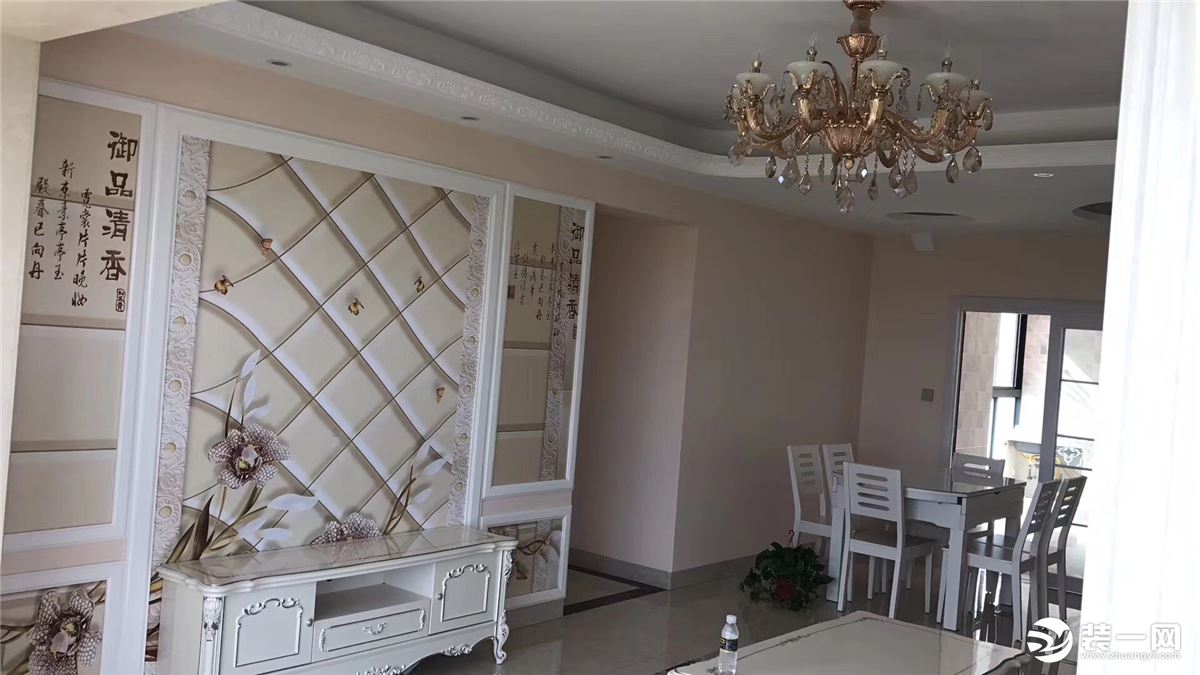 海南江东水岸140平三居室现代风格装修样板房餐厅