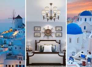 白色的墙壁，链式拱门，瓦片和海蓝色屋顶的门窗。这些都是地中海风格的非常鲜明的特征