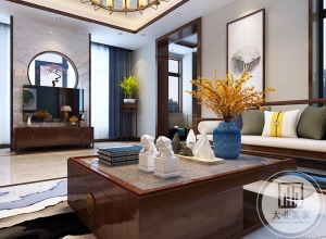风格现代中式，居家基本功能满足的前提下尽可能多一些储物空间和有一定的设计美感，在空间色彩材质的设计上
