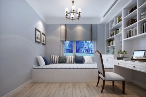 房间设计成榻榻米的样式，既美观又实用，空间整体的配色给人干净明朗、清爽自然的感觉