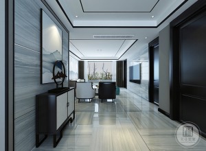 财富中心170平四居室新中式风格装修效果图