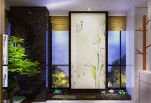 蝶恋花·现代简约艺术瓷砖玄关背景墙