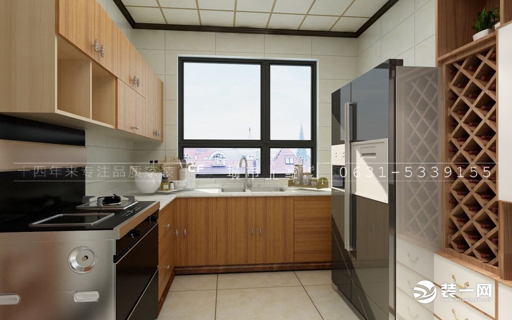 威海泰乐家园140平三居室新中式风格厨房