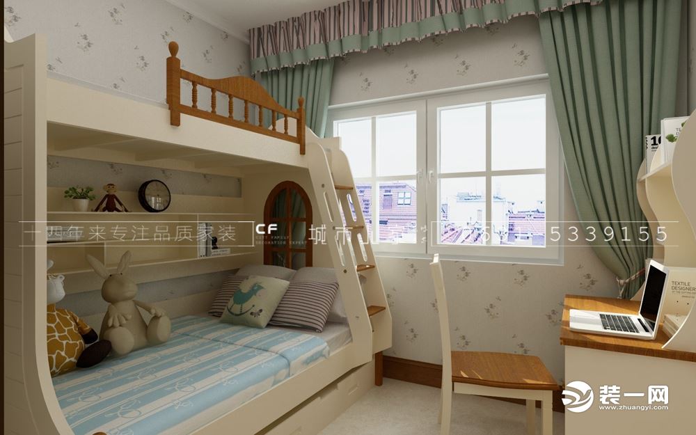 威海阳光海上城120平三居室现代风格儿童房