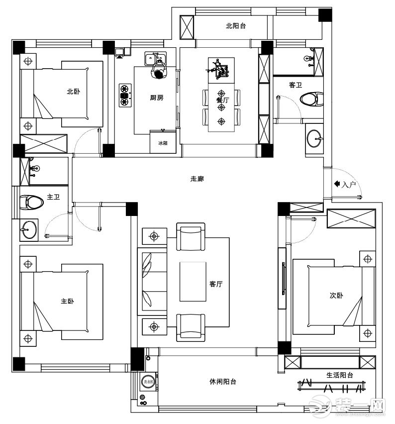 3 室 2 廳 2 衛(wèi) 1 廚