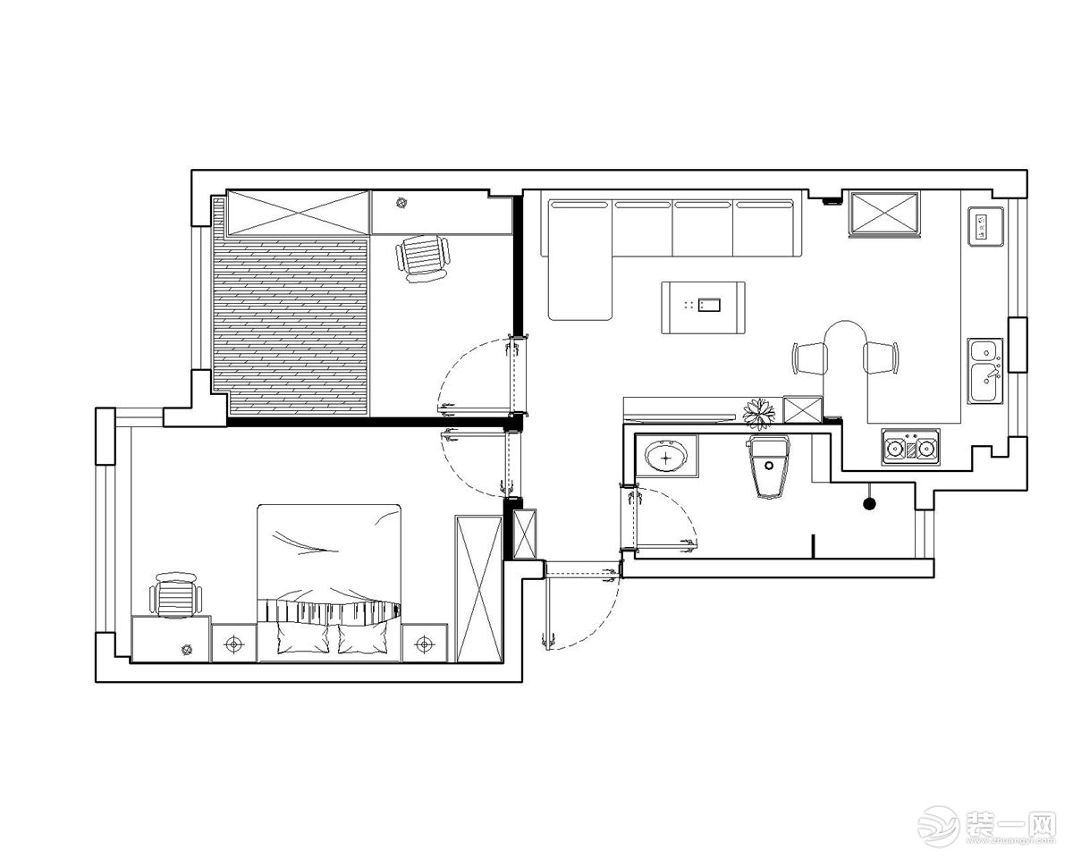 2室 1 廳 1 衛(wèi) 1 廚