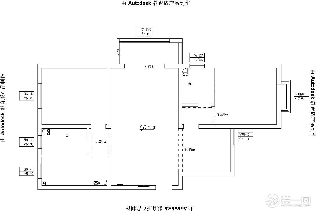 太原今朝装饰中车国际--117平三室现代风格效果图