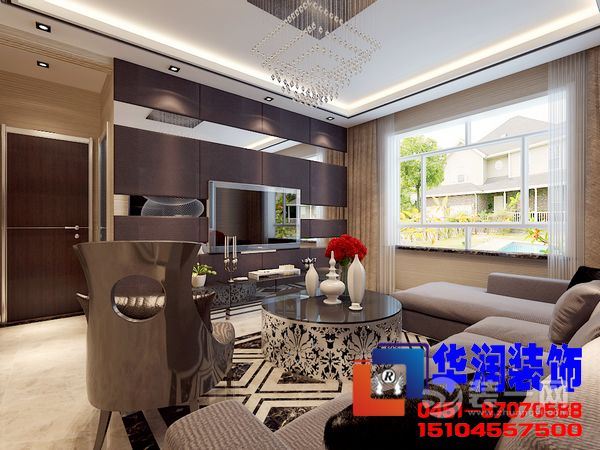 哈尔滨永泰城61平米两居室现代风格客厅