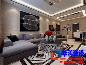 哈尔滨永泰城61平米两居室现代风格客厅沙发背景墙