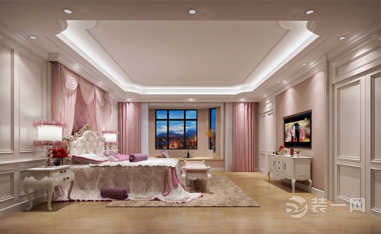 保利国际 330平 四居室 造价30万 欧式风格女儿房效果图