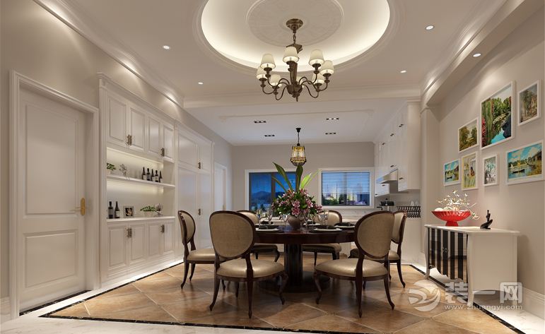 融科紫檀 190平 三居室 造价21万 -美式风格-餐厅效果图