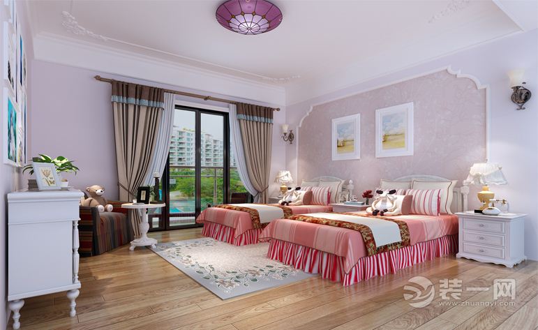 融科紫檀 190平 三居室 造价21万 -美式风格-女儿房效果图