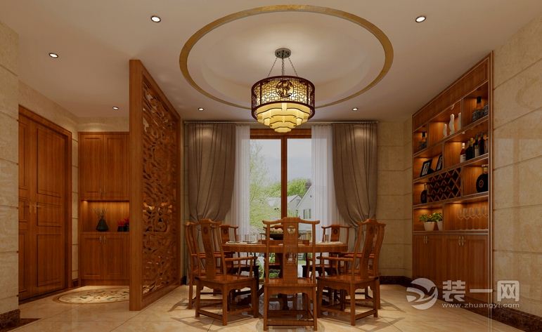 北辰三角洲--67平 二居室 造价6万 中式风格餐厅效果图