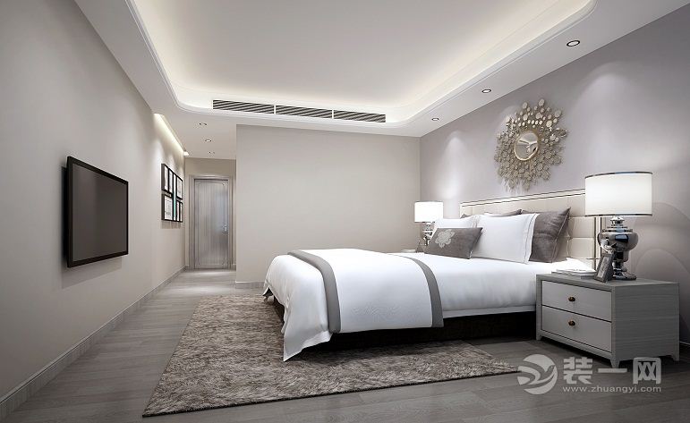 第六都-112平 三居室 造价10万 现代风格卧室效果图