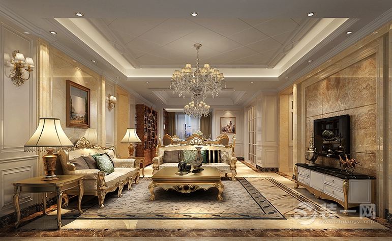 桂林小区-175平-三居室 造价19万 欧式风格客厅效果图