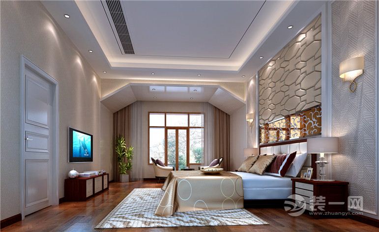 保利国际-300平-四居室 造价 35万 现代风格主卧效果图