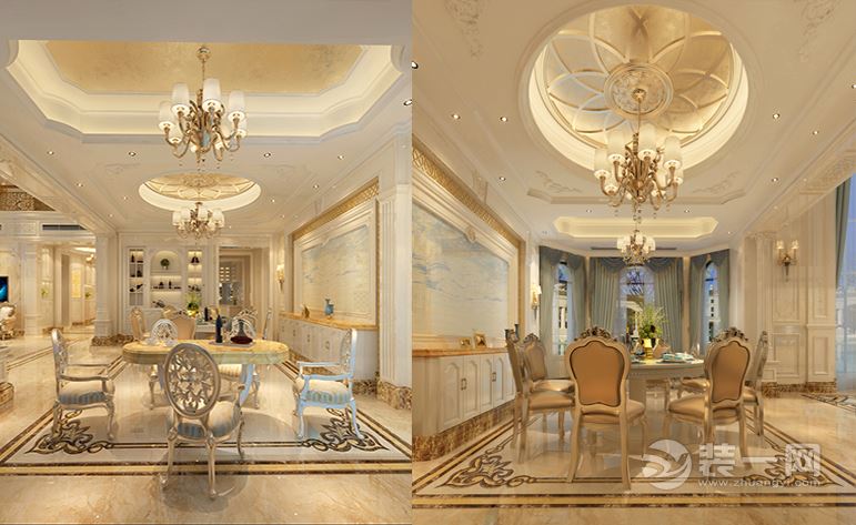 金茂梅溪湖-500㎡别墅 造价110万 欧式风格-一层餐厅1