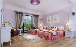 融科紫檀 190平 三居室 造价21万 -美式风格-女儿房效果图