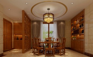 北辰三角洲--67平 二居室 造价6万 中式风格餐厅效果图
