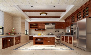 保利紫山-380平 造價45萬 地中海風格-廚房裝修效果圖