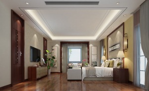 保利紫山-380平 造价45万 地中海风格-卧室装修效果图