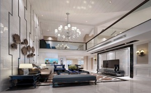 博林金谷 285㎡ 大户型 造价30万 新古典风格客厅装修效果图