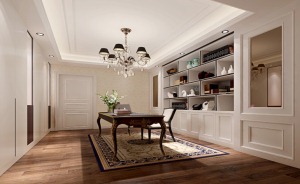 博林金谷 285㎡ 大户型 造价30万 新古典风格书房装修效果图