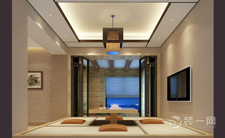 惠州居众装饰铂金府250㎡新中式风格茶室效果图