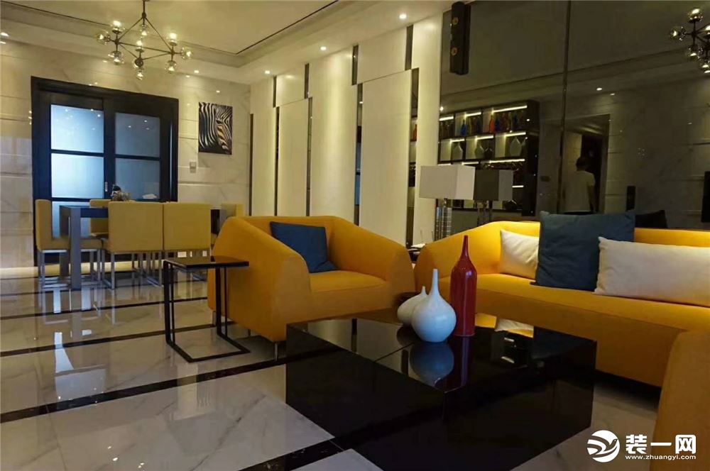 惠州居众装饰星耀国际180平现代风格客厅效果图