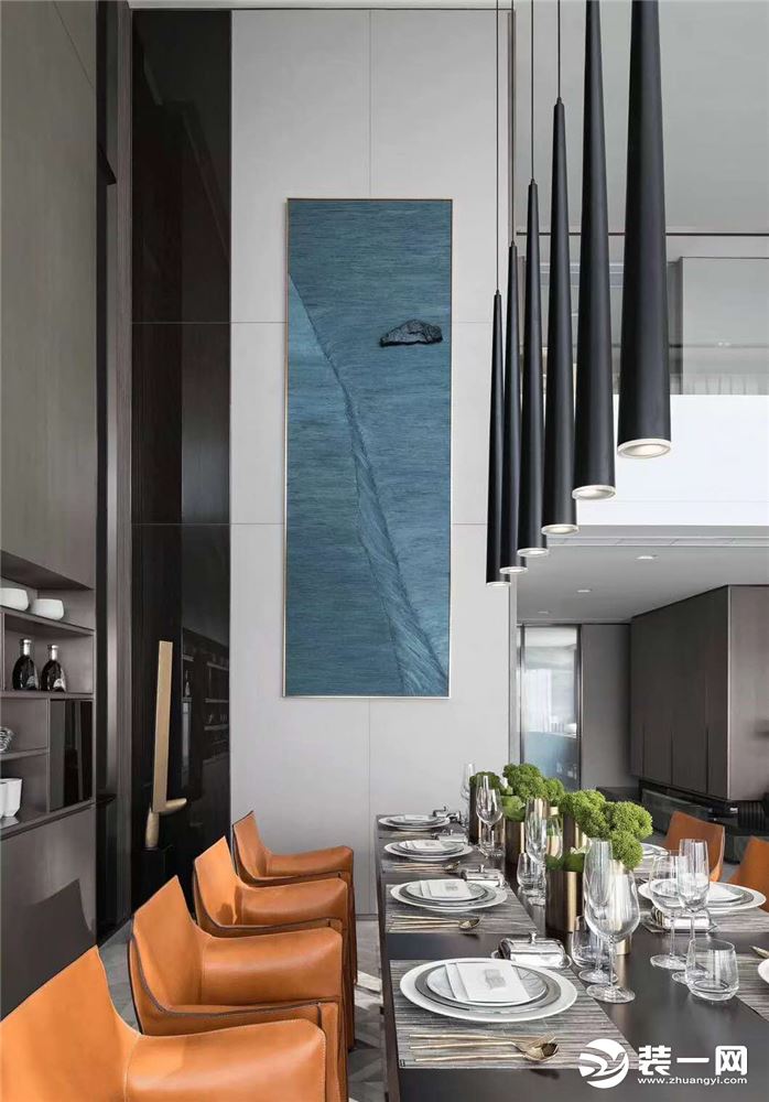 惠州居众装饰480平翡翠山别墅现代风格餐厅效果图