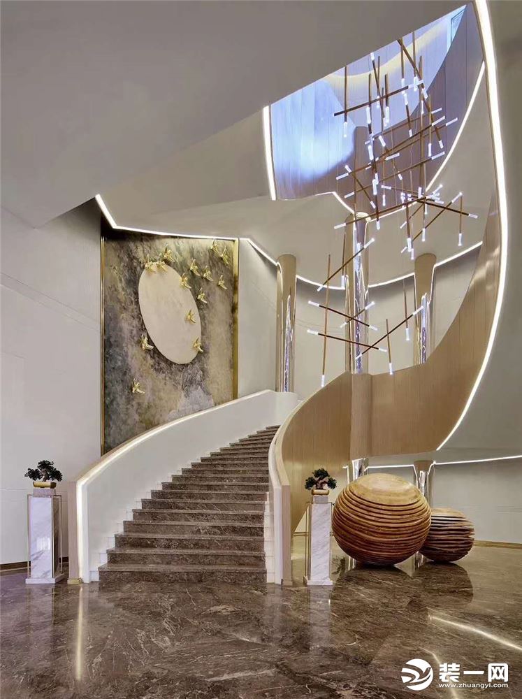 居众装饰翡翠山320平现代风格楼梯效果图