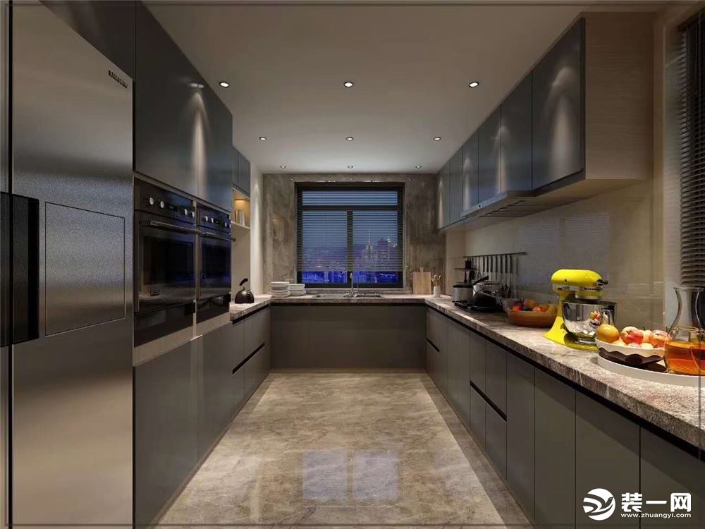 惠州居众装饰中洲中央公园现代混搭别墅设计厨房效果图