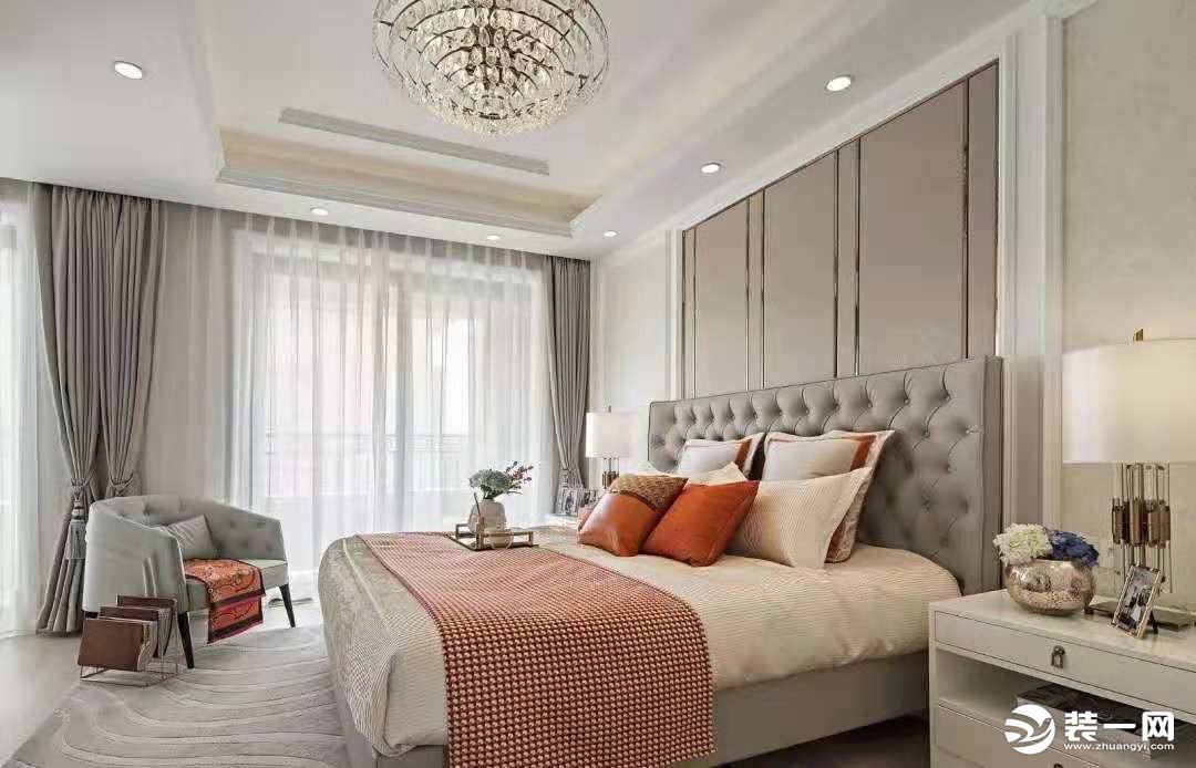 惠州居众装饰180平复式星河丹堤美式风格卧室效果图
