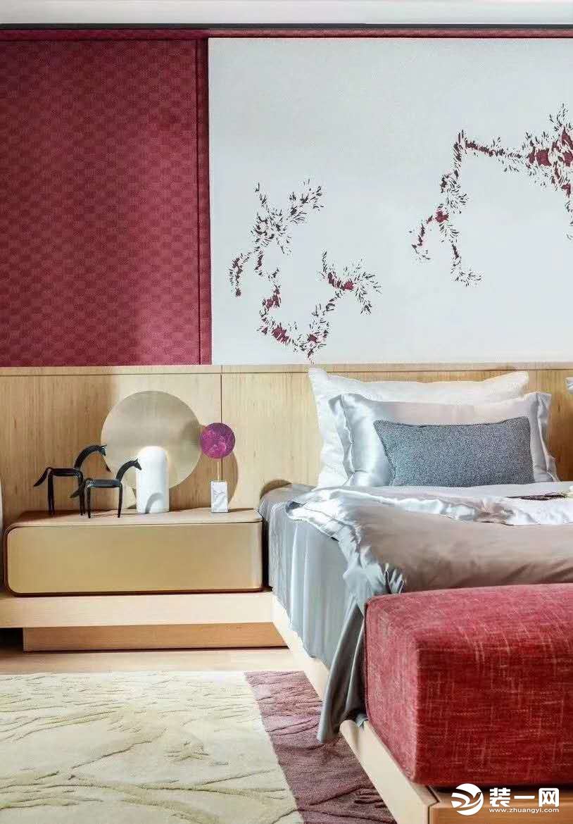 惠州居众装饰370平别墅浪琴湾中式风格卧室背景效果图