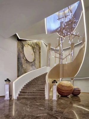 居众装饰翡翠山320平现代风格楼梯效果图