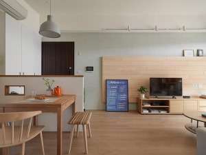 幸福湾80平米日式原木风格室内设计装修客厅实景效果图
