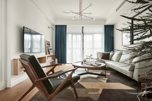 北欧风格融创120平3房性价比装修案例客厅装修