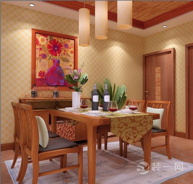 华浔品味装饰 龙湖U城 86平 三居室 造价11万 东南亚风格 餐厅