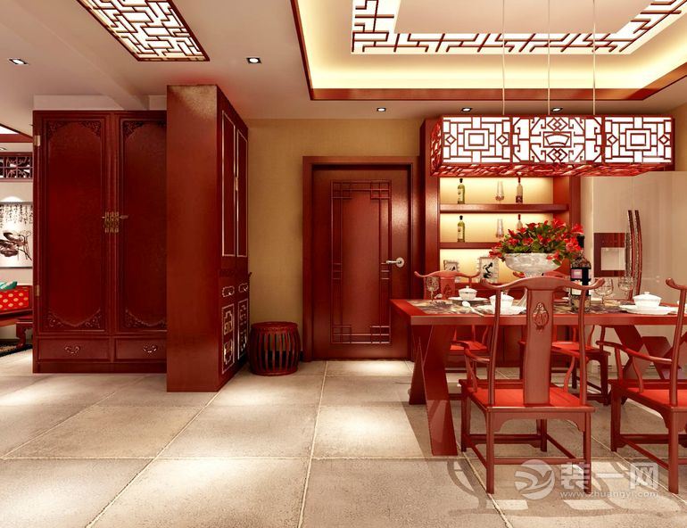 华浔品味装饰 龙湖原著 110平 四居室 造价16万 新中式 餐厅