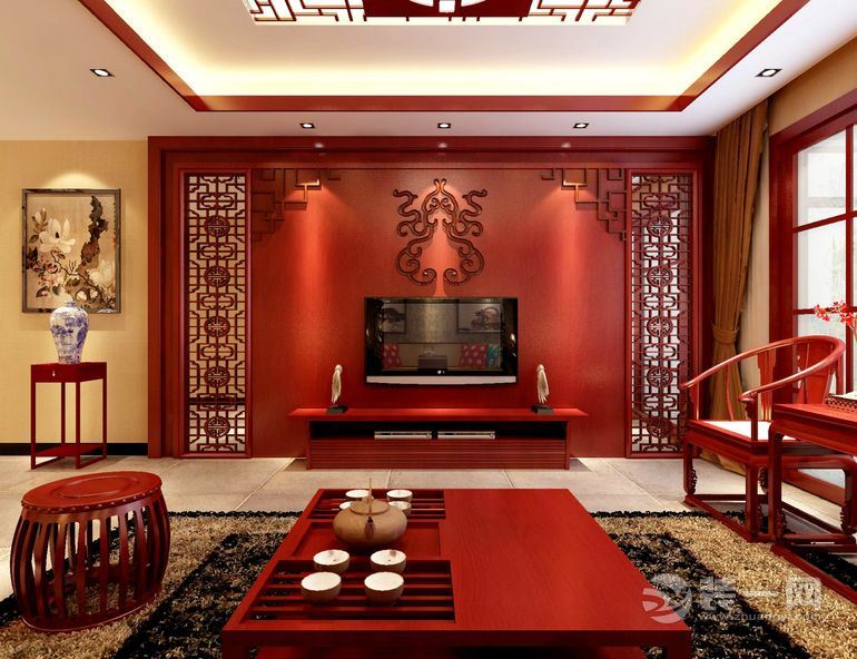 华浔品味装饰 龙湖原著 110平 四居室 造价16万 新中式 客厅