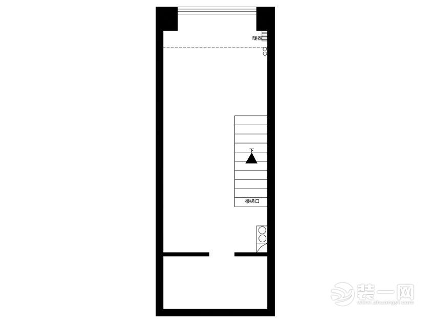 武汉海伦小镇地中海风格loft89平三居室loft原始框架图