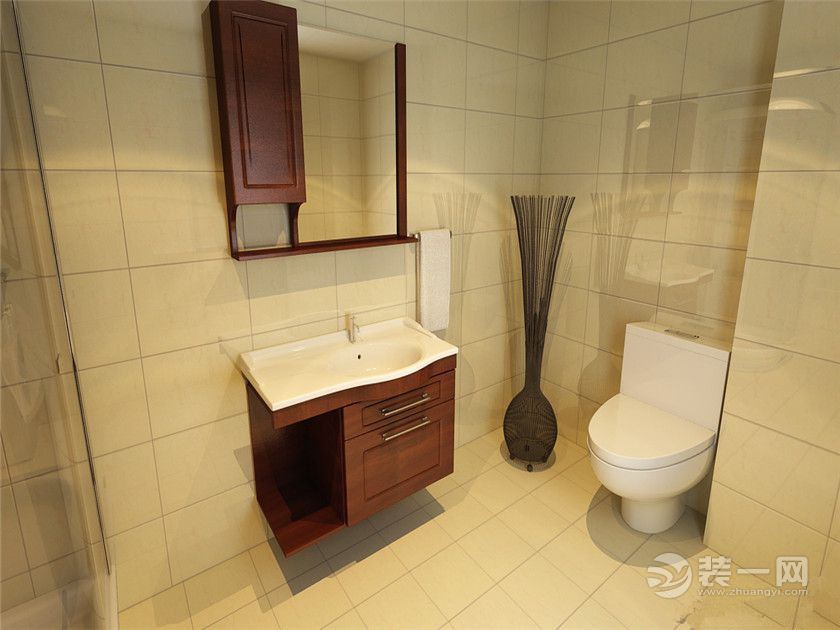 武汉鼎鑫摩卡小镇四期新中式二居室99平卫生间浴室柜