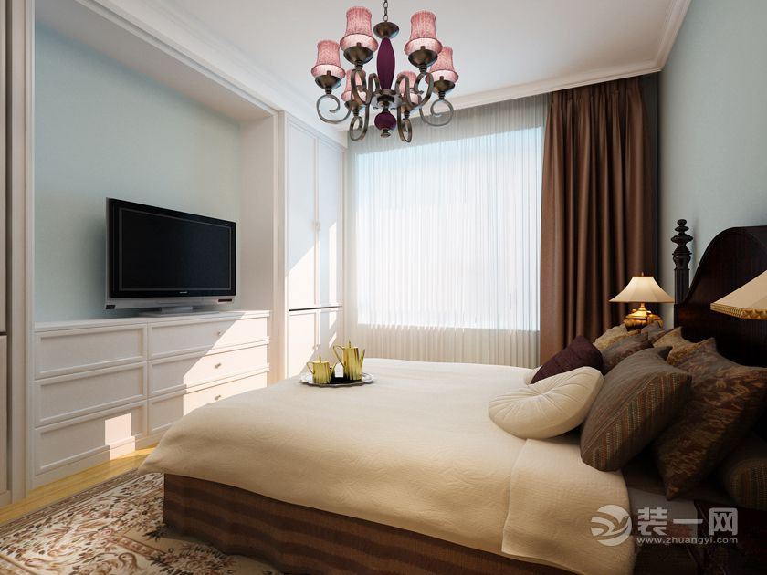 武汉保利时代138平米三居室美式风格卧室效果图