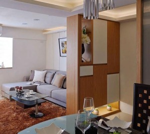 武汉中大长江紫都127平三居室现代简约风格装修餐厅