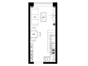 武汉海伦小镇地中海风格loft89平三居室loft平面布置图