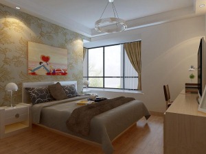武汉新力金沙湾三居室127平现代简约风格卧室实景图