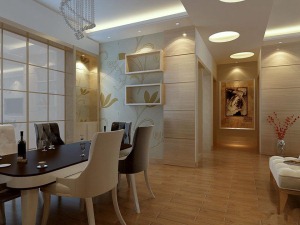武汉新力金沙湾三居室127平现代简约风格餐厅实景图